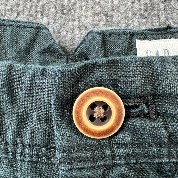 Gap Shorts Adult 36 Black Flat Front Chino Linen Cotton Mens 10" Inseam - Picture 3 of 11